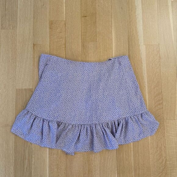 SHEIN Purple Floral Wrap Mini Skirt - Picture 6 of 6